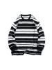 春秋季新款男士韩版撞色条纹圆领长袖卫衣潮280g重磅纯棉百搭上衣