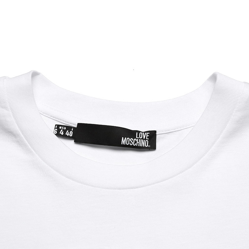 LOVE MOSCHINO 爱 莫斯奇诺 女士 LOGO字母棉质圆领短袖T恤连衣裙 W5923 08 M3517