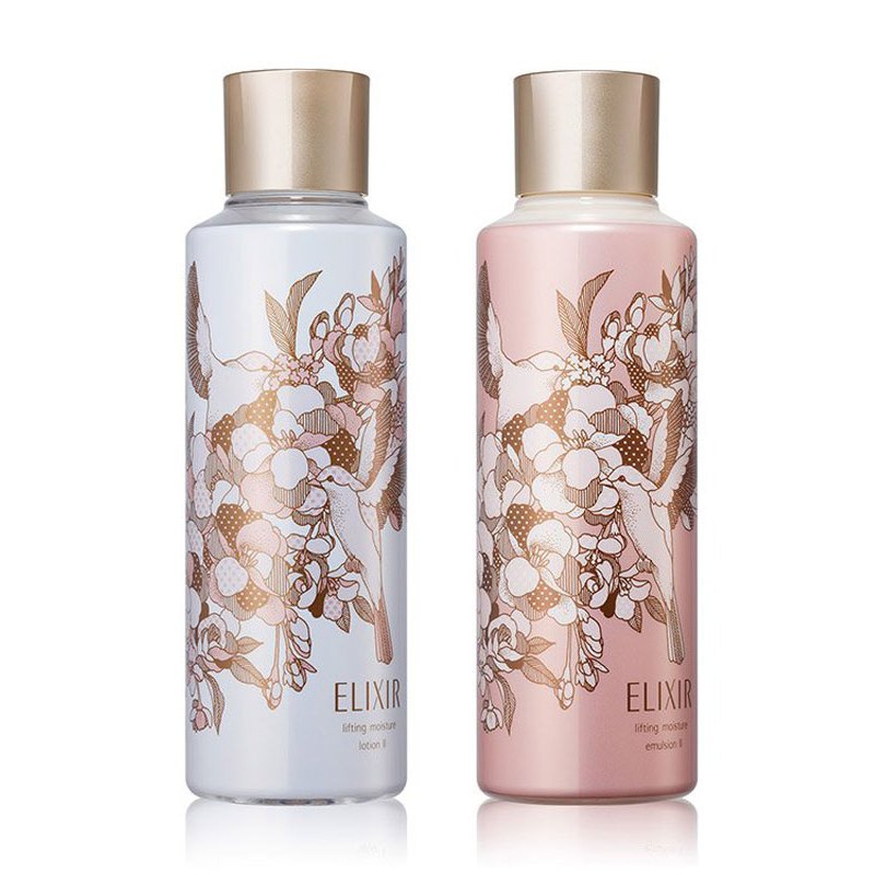 怡丽丝尔优悦活颜水乳套装花映鹊影限定版滋润型水300ml+乳300ml