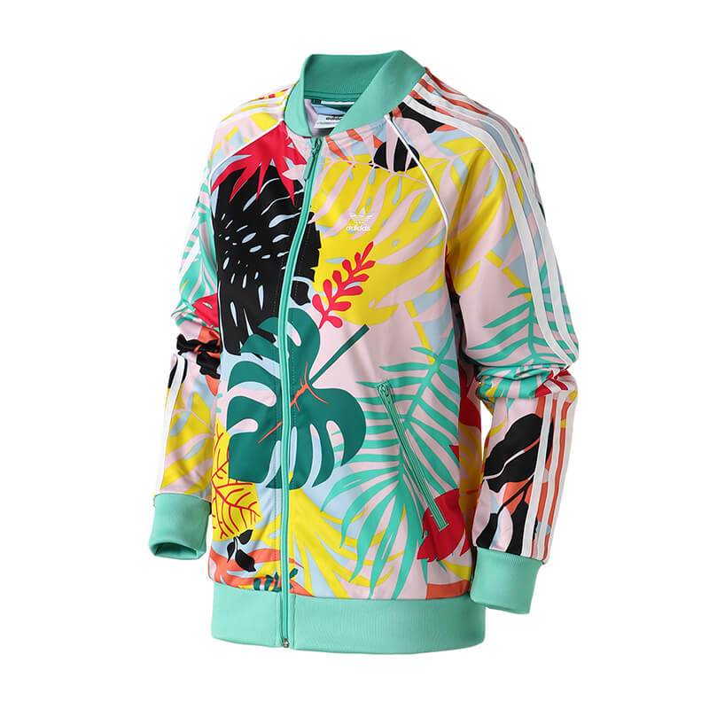 adidas阿迪达斯三叶草女装运动服跑步外套印花夹克FH7991