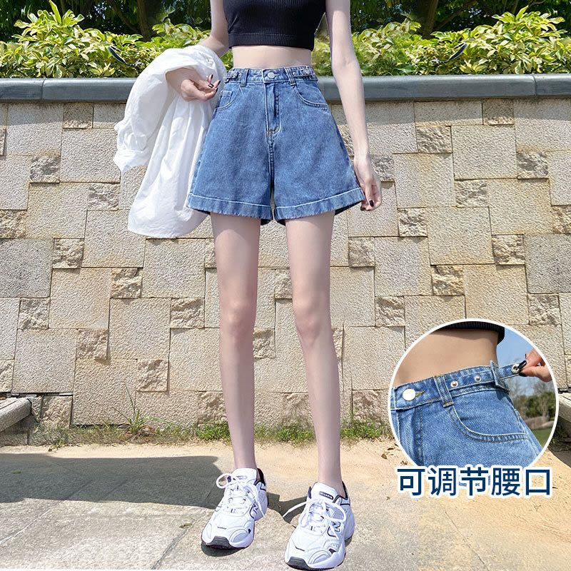 Ceba夏季2022年新款宽松高腰显瘦网红a字阔腿裤潮ins牛仔超短裤女图片