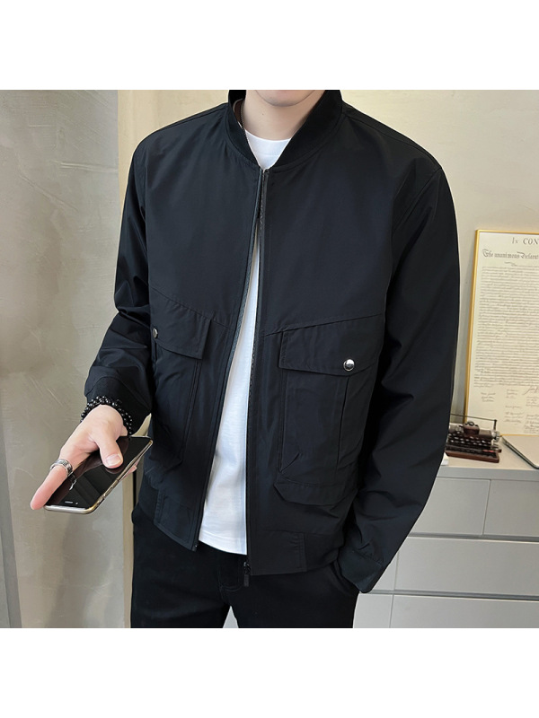 夹克男士冲锋衣外套春秋季新款休闲潮牌男装立领夹克衫百搭男上衣