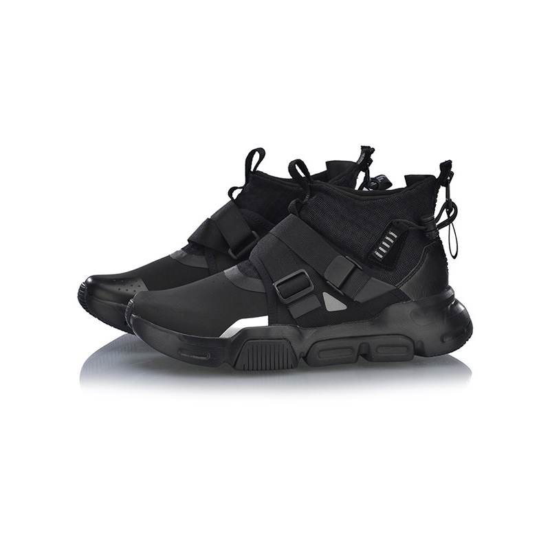 李宁男鞋卡扣机能风高帮复古时尚休闲运动鞋