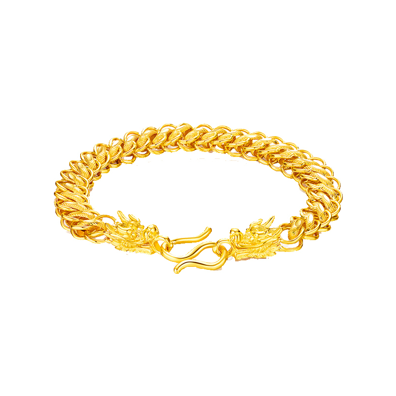 zhaoliang兆亮珠宝390元克黄金手链男款足金999金手链泰国龙头宽霸气