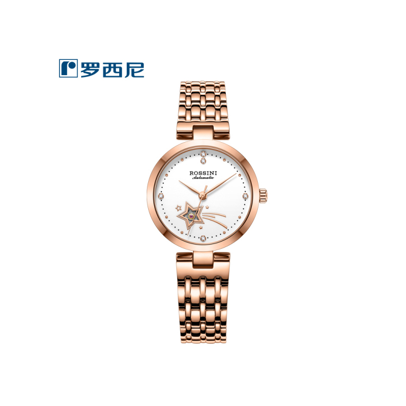 罗西尼手表女机械正品名牌满天星空防水ins风时尚女士腕表619870