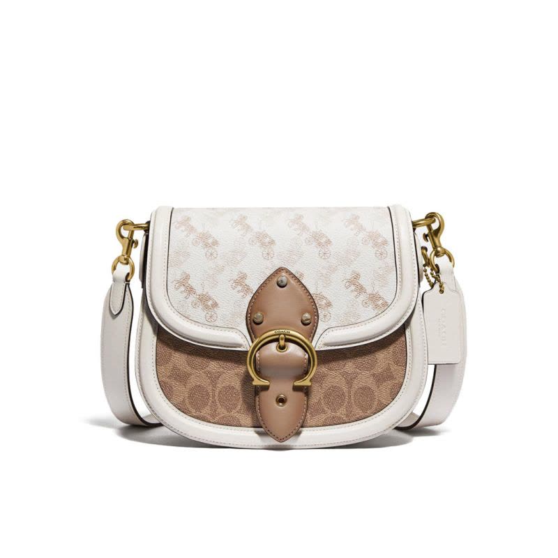 COACH 蔻驰 BEAT 马鞍包 C带扣 织物拼皮 C3837 预售图片