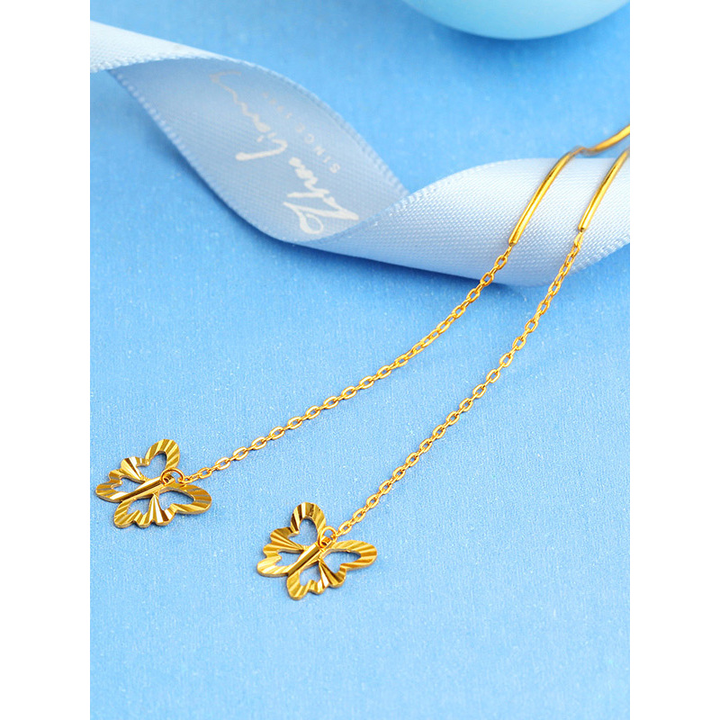 兆亮zhaoliang黄金耳钉女士款足金999纯金耳坠金耳线气质百搭黄金耳饰