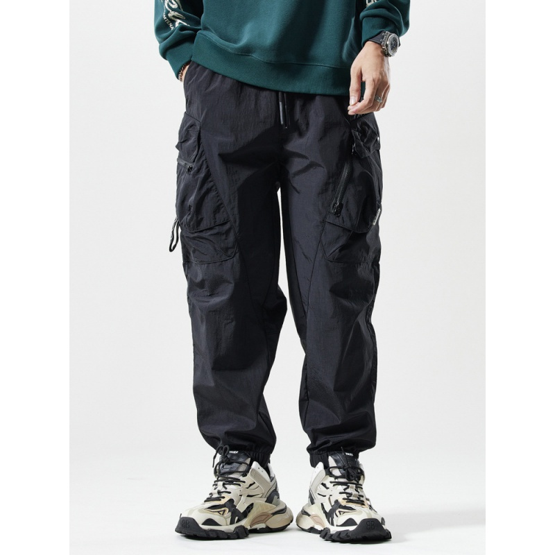 户外登山工装裤男大口袋宽松束脚运动裤子秋冬新款简约休闲裤男士