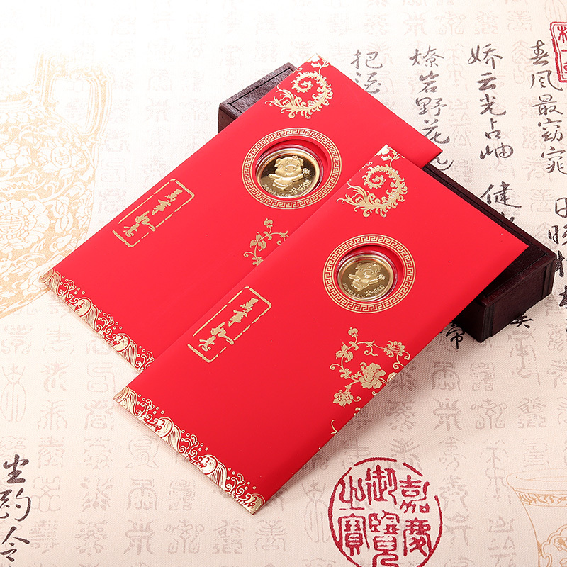 黄金码头 足金9999红包生肖猪金币春节新年节日生日喜庆贺礼纪念金币大版