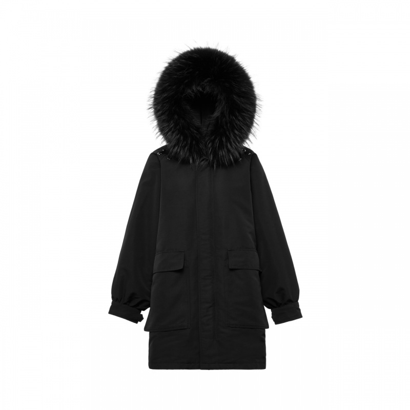 波司登大毛领羽绒服女中长款2018冬季时尚外套厚