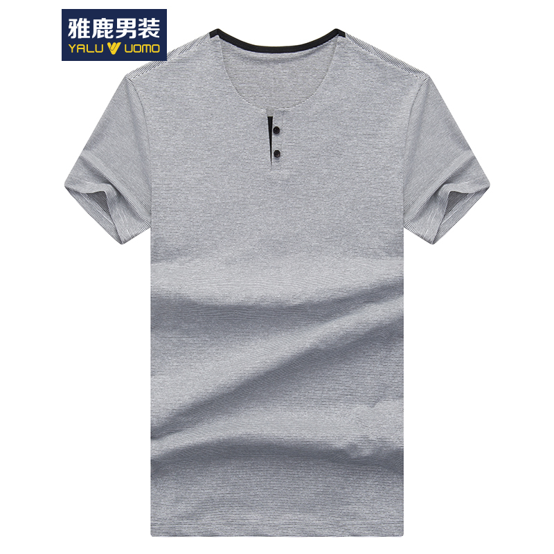 雅鹿男装新款半袖男士夏简约时尚上衣服t恤