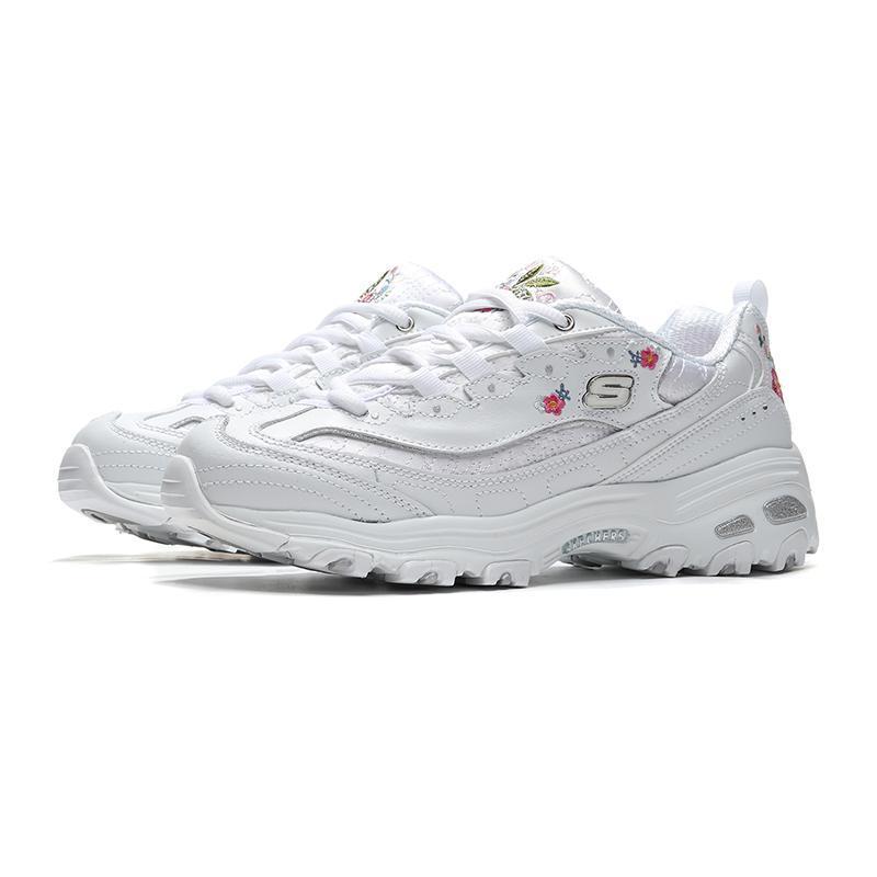 Skechers斯凯奇女鞋熊猫鞋花朵刺绣复古松糕鞋老爹鞋11977