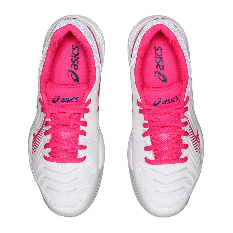 自营asics亚瑟士女网球鞋gelgame6运动鞋e755y100e755y100白色粉色