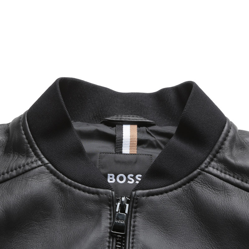 雨果博斯 HUGO BOSS 男士羊革修身版皮衣夹克上衣外套50469844