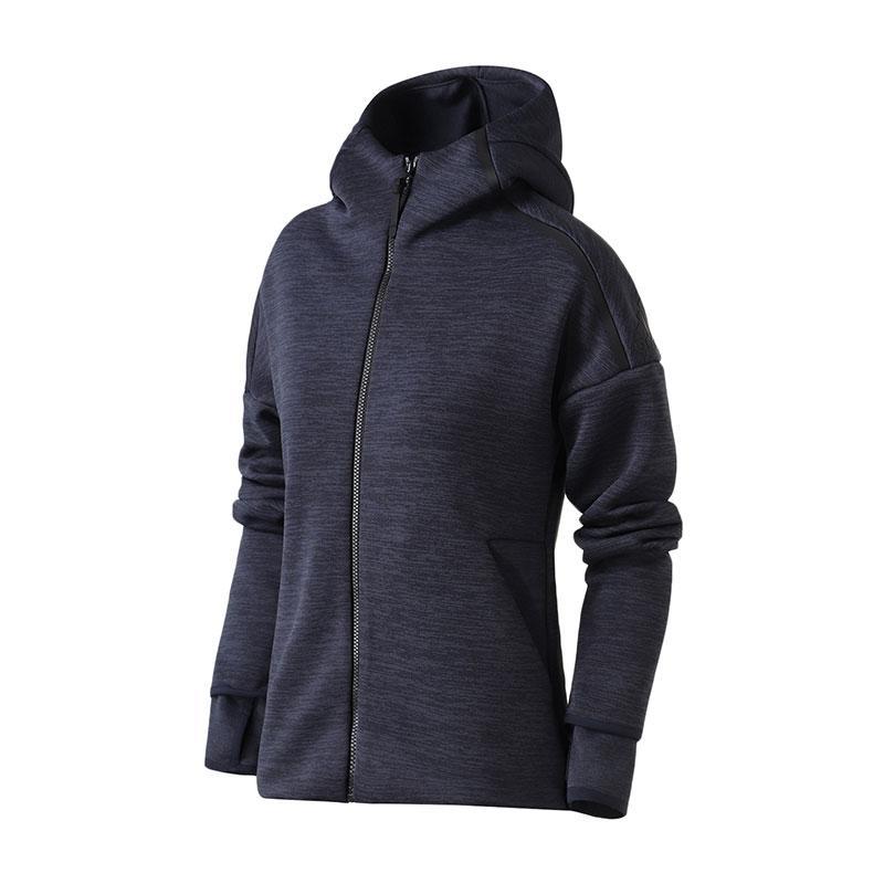 adidas女服夹克外套连帽ZNE运动休闲针织运动服CZ2827 L CZ2827蓝色
