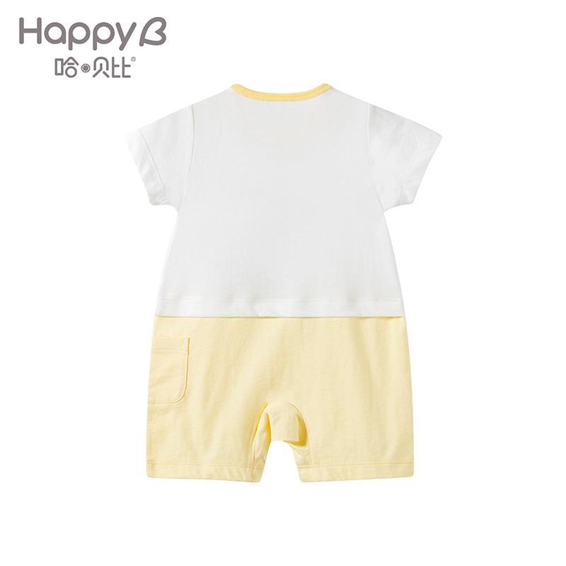 哈贝比（happyB）婴儿连体衣初生儿衣服夏男女宝宝薄款纯棉爬服外出服