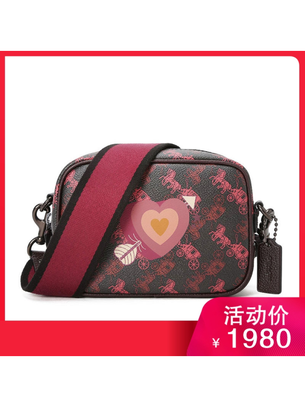 20春夏款 COACH 马车印花爱心图案相机包88264 17x13x6CM