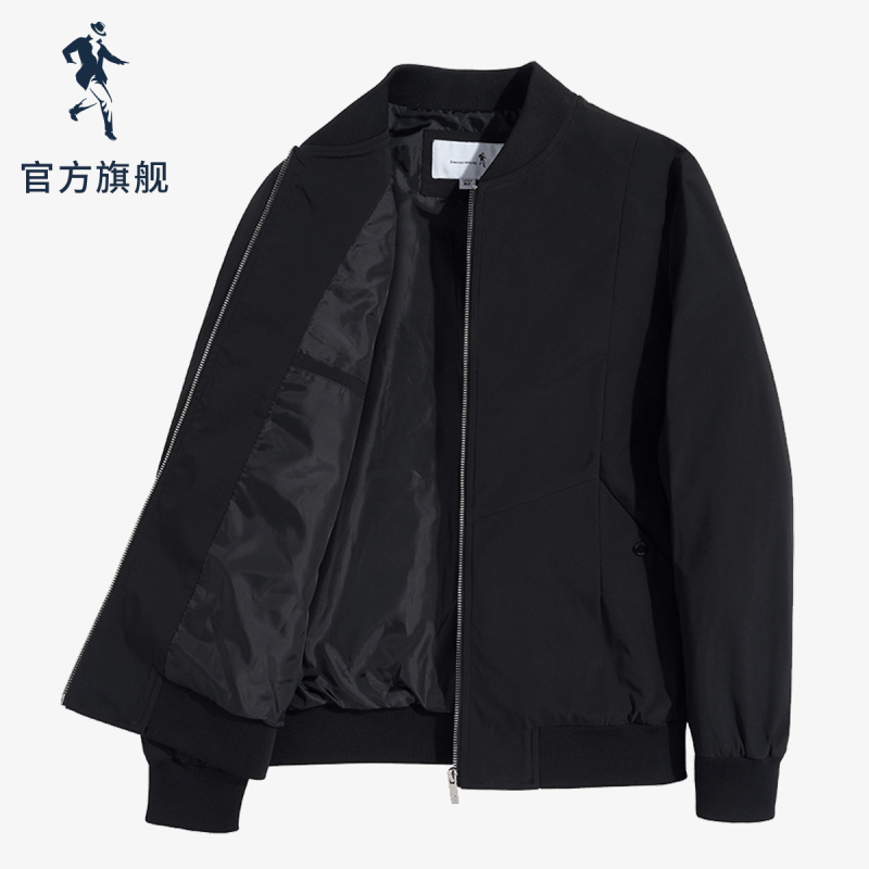 与狼共舞夹克男2019秋季新款男装修身休闲韩版潮棒球领茄克外套DZ