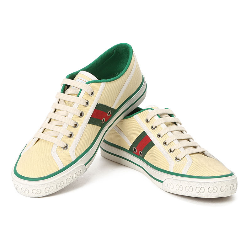 古驰GUCCI Tennis 1977 帆布鞋 经典织带织物606111 男士帆布鞋休闲鞋