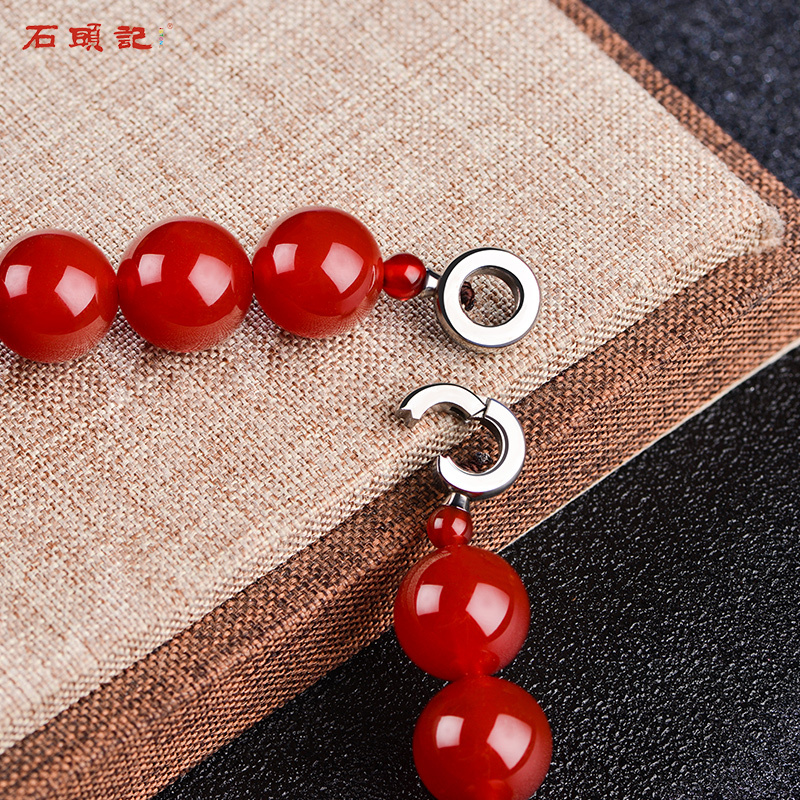 石头记红玛瑙项链女士中国风饰品毛衣链送妈妈送爱人首饰
