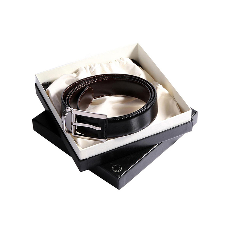 Montblanc（万宝龙）男士当代系列缎砂矩形针式皮带/腰带120厘米 38158 黑色