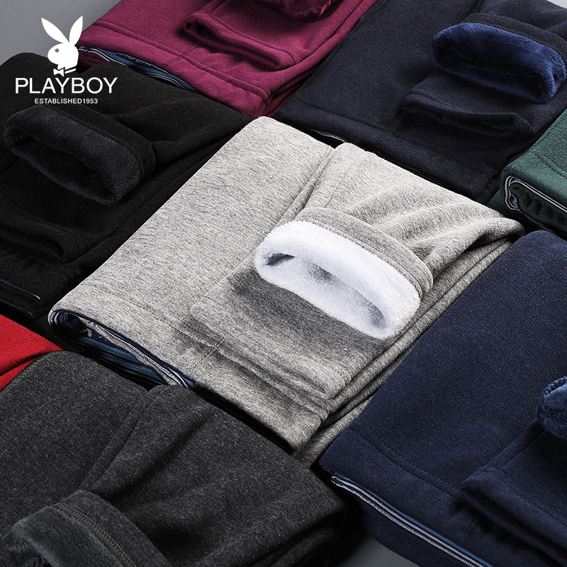 PLAYBOY花花公子保暖内衣男士保暖套装加绒加厚羊毛棉颈部加厚保暖内衣男冬季秋衣秋裤8316V