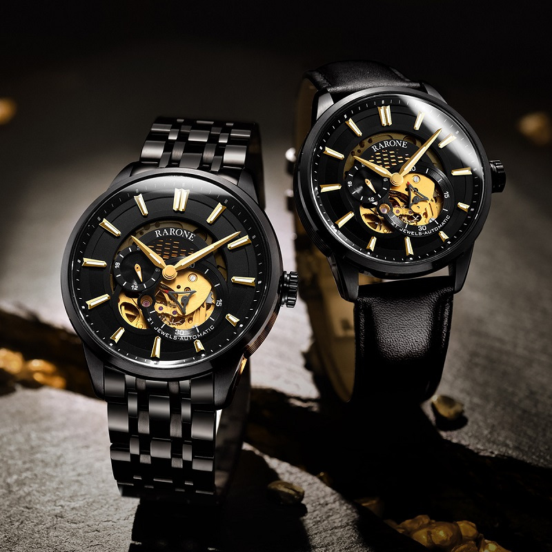 雷诺皮带套盒一表两戴男士全自动机械镂空男式手表8670319