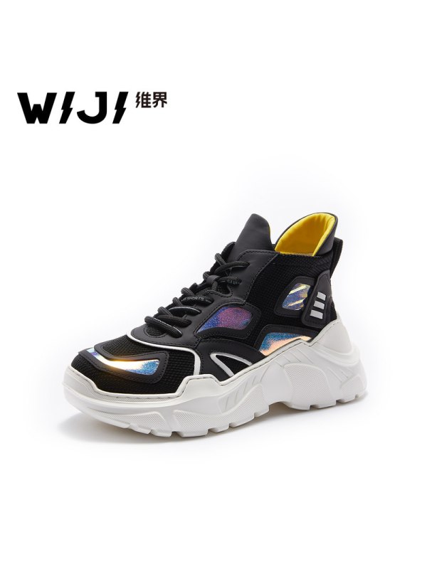 WIJI新款时尚潮流老爹鞋休闲个性炫酷拼色厚底青春透气舒适女鞋