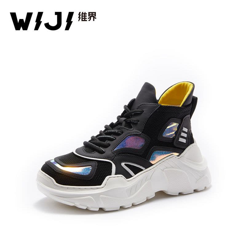 WIJI新款时尚潮流老爹鞋休闲个性炫酷拼色厚底青春透气舒适女鞋图片