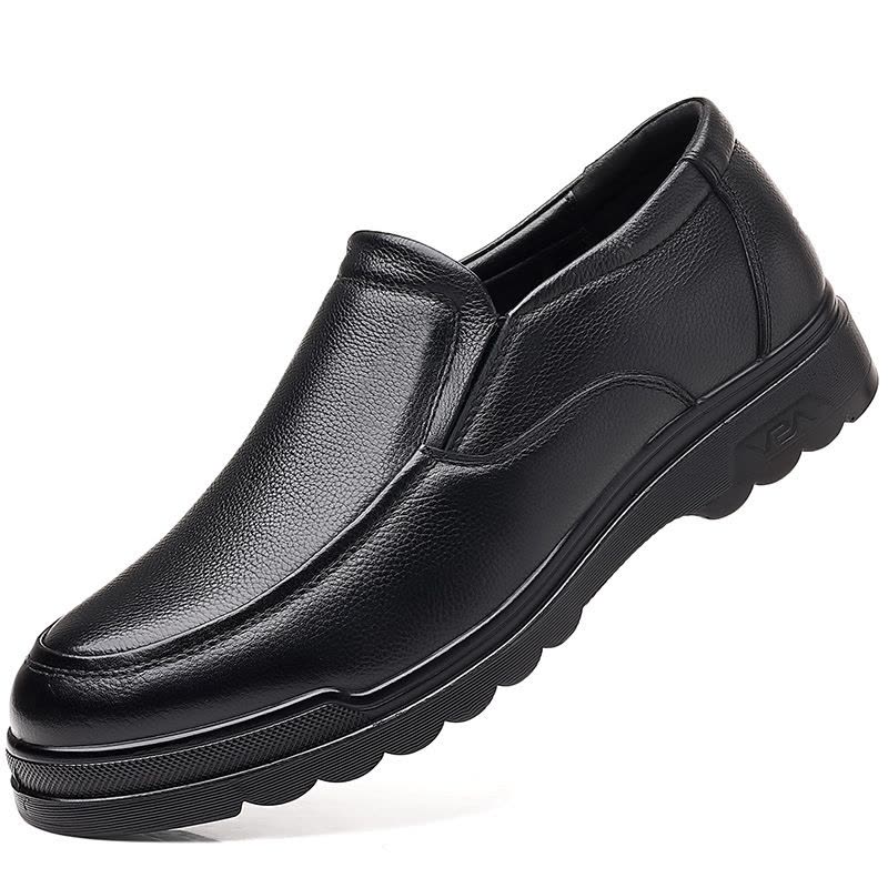 皮鞋男商务正装2025新款英伦舒适软底休闲男款真皮鞋子男加绒棉鞋图片