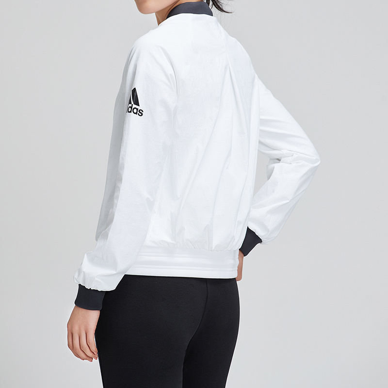 adidas女服外套夹克飞行领休闲运动服DW4553