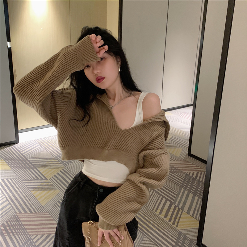 港味复古chic毛衣秋冬季新款设计感小众短款气质针织衫上衣女