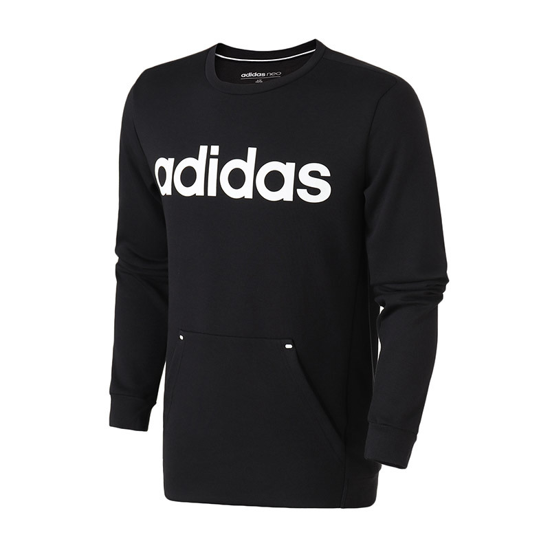 adidas阿迪达斯NEO男装休闲套头衫圆领卫衣运动服DW8050 L DW8050黑+白