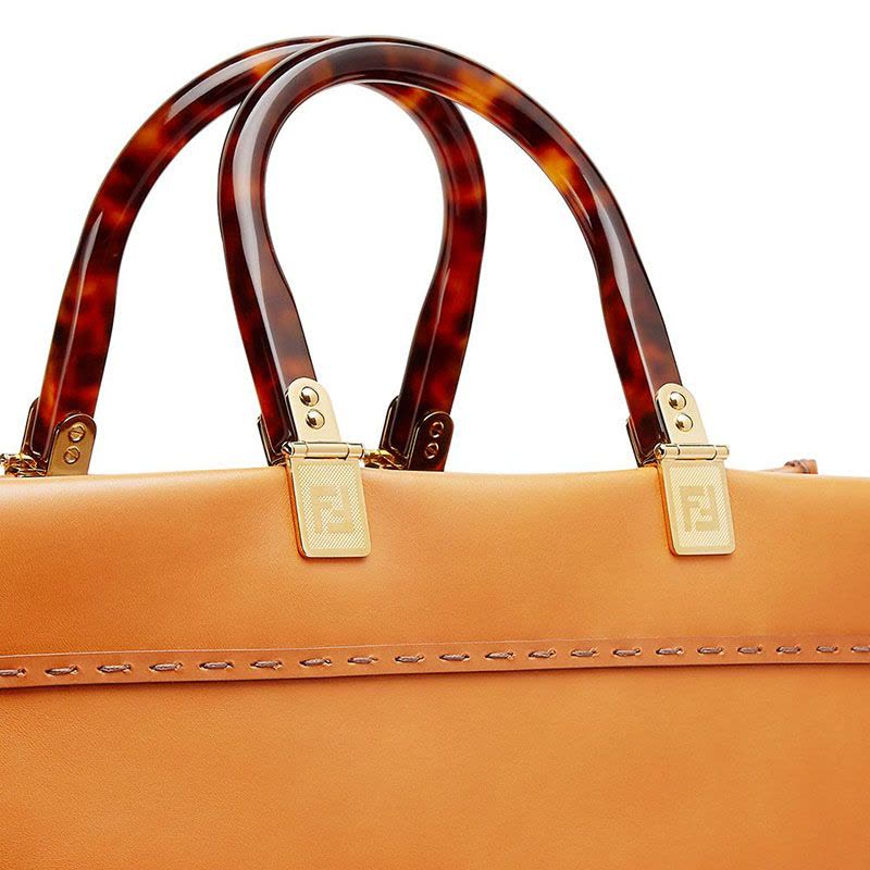 预售 芬迪FENDI SUNSHINE TOTE包大号 字母印字标光面皮 女士手提包 8BH372金扣图片