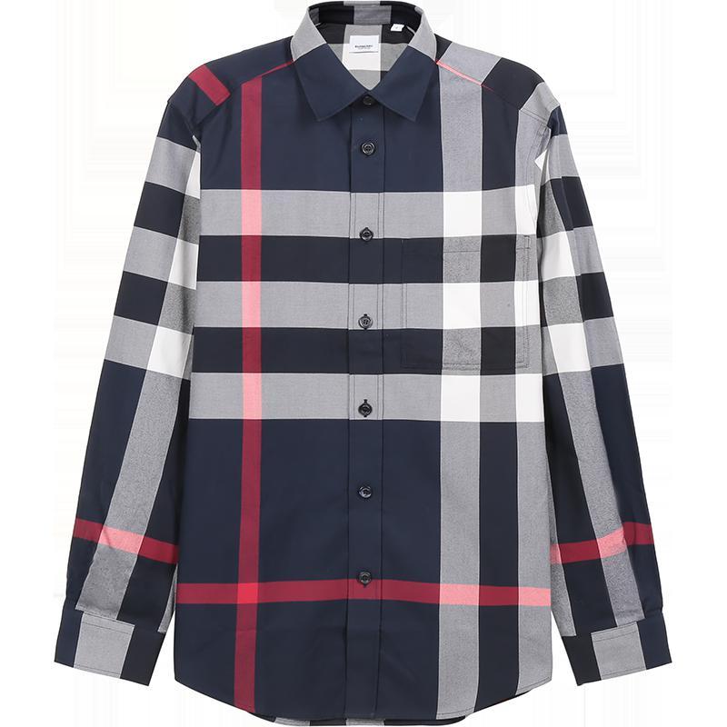 burberry博柏利男款棉质长袖衬衫80362231