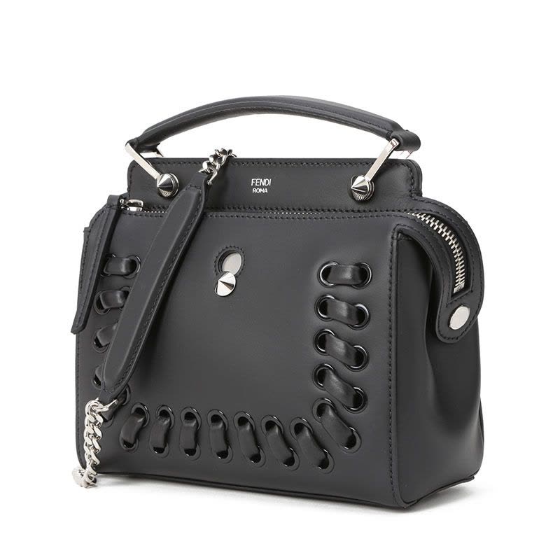FENDI/芬迪 女包DOT COM编织装饰小号链条手拎斜挎包 8BN299 23x16x11CM图片