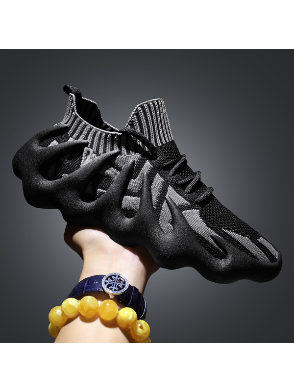 Ceba2021秋季新款火山椰子鞋拼色飞织炫酷运动休闲鞋时尚户外跑步男鞋