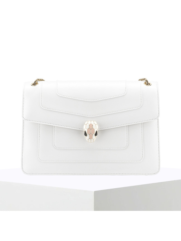 宝格丽bvlgari serpenti forever 链条包中号 经典蛇头光面皮 女士