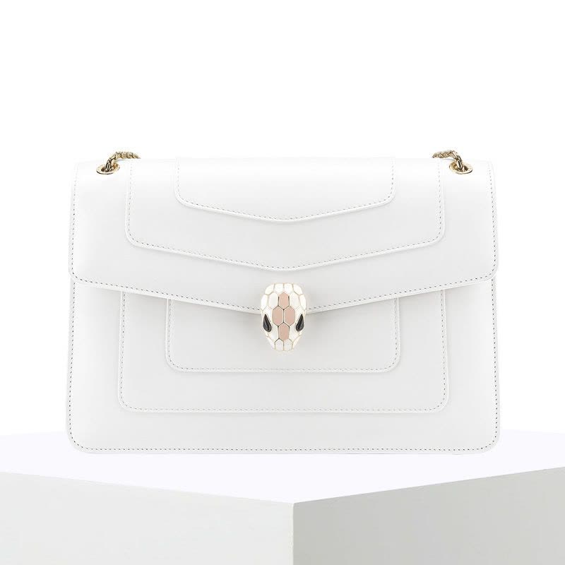 宝格丽BVLGARI Serpenti Forever 链条包中号 经典蛇头光面皮 女士手提包图片