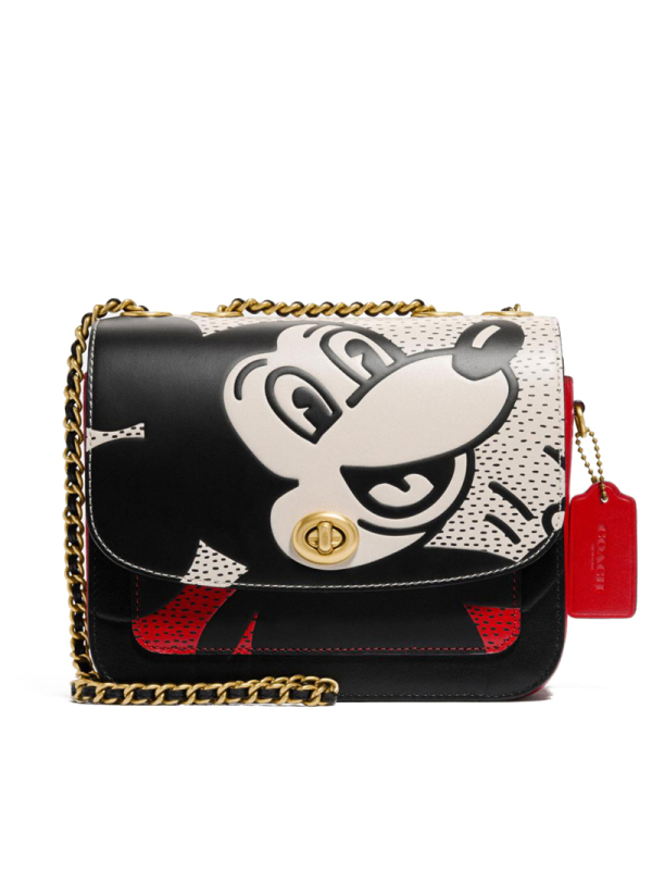 COACH\蔻驰 Micky Rambler 口盖包 单肩包 斜挎包米奇光面皮4722