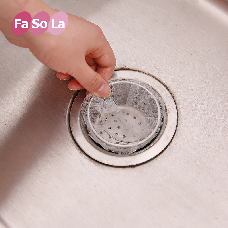 FaSoLa 日本厨房排水口过滤网防堵塞残渣隔水袋水槽垃圾袋下水道口过滤器35只