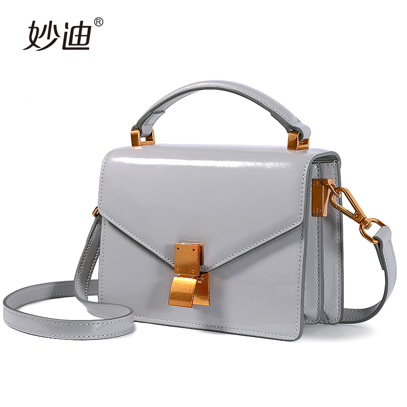 妙迪包包女2019时尚潮款豆腐包box漆皮小方包百搭迷你手提斜挎包