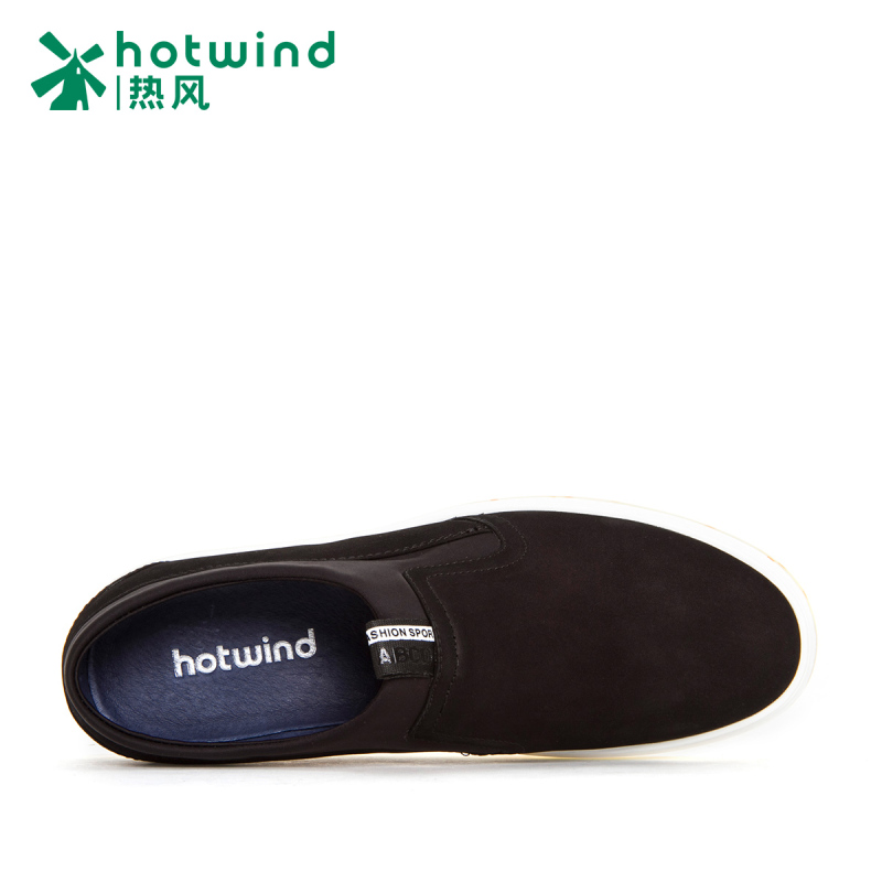热风hotwind时尚乐福鞋男英伦一脚套平底休闲皮鞋H13M6304