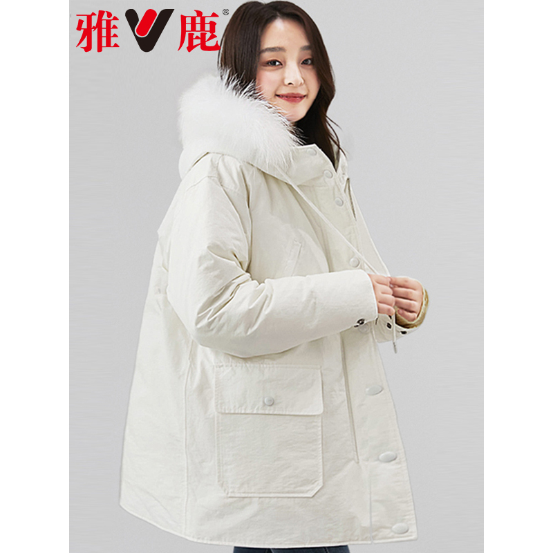 yaloo/雅鹿2019冬装新款韩版加厚宽松两面穿羽绒服女反季清仓外套