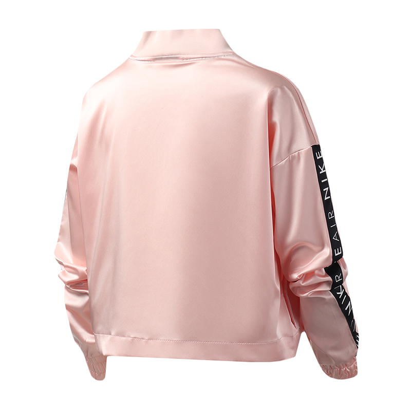 NIKE女装夹克时尚机织绸面拉链立领开衫休闲运动服BV4780