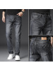 百搭休闲男士弹力小直筒牛仔裤男青年港风宽松春秋舒适运动男裤子