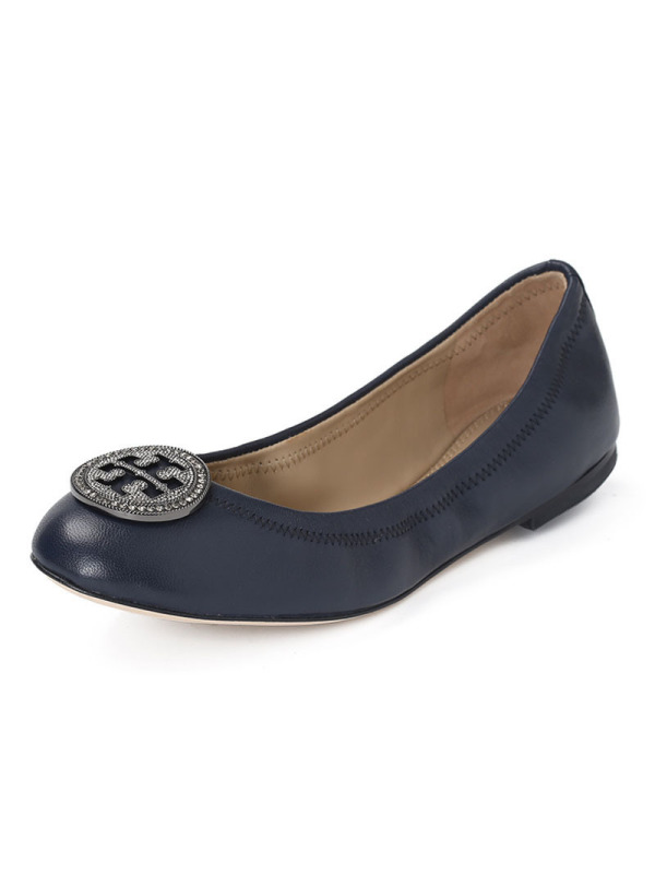 TORY BURCH/汤丽柏琦 女鞋LIANA双T标志浅口芭蕾舞平底鞋 46084