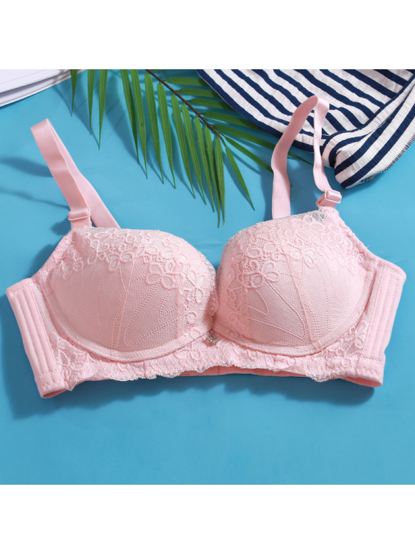 都市丽人v型蕾丝边有钢圈舒适透气内衣性感无束缚聚拢调整型文胸罩rb