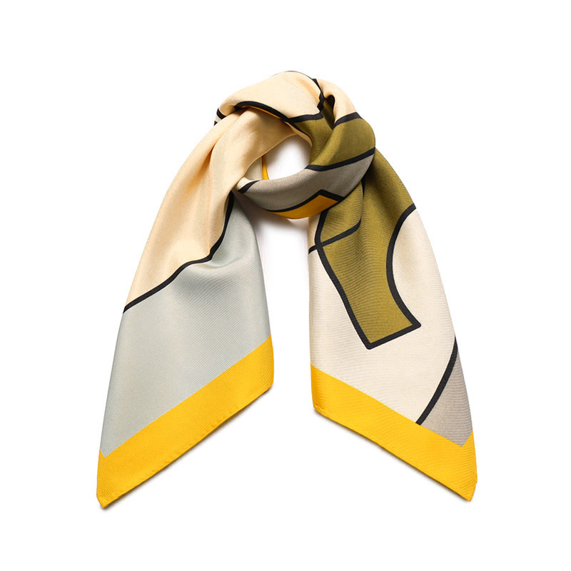 汤丽柏琦 tory burch 女士桑蚕丝双面方巾丝巾围巾装饰带发带145847