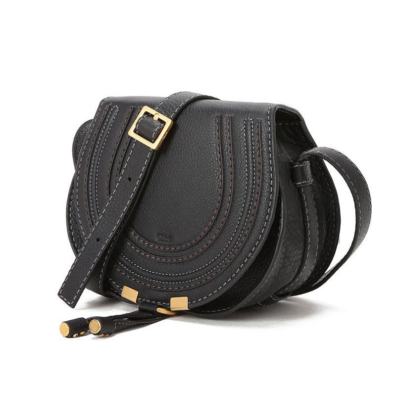 CHLOE Marcie 马鞍包迷你 车线装饰带穗粒面皮CHC11SP580图片